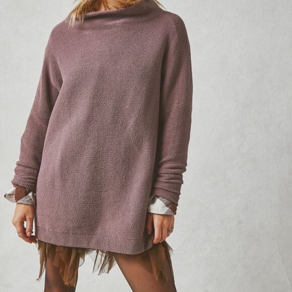 Free People Ottoman Slouchy Tunic Sweater Dress in Nutmeg size large - Picture 1 of 10